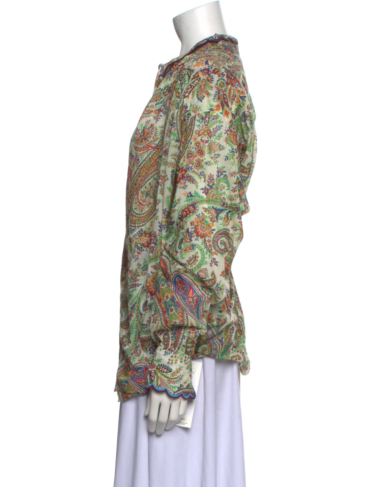 Etro Paisley Print Long Sleeve Button-Up Top